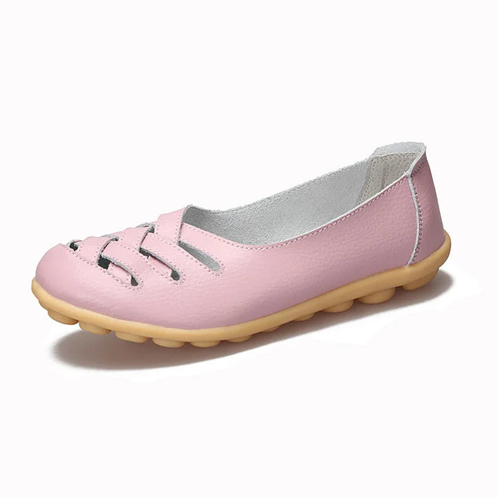 Flats for Women Comfortable Genuine Leather Flat Shoes Woman Slipony Loafers Ballet Shoes Female Moccasins Big Size 34-44