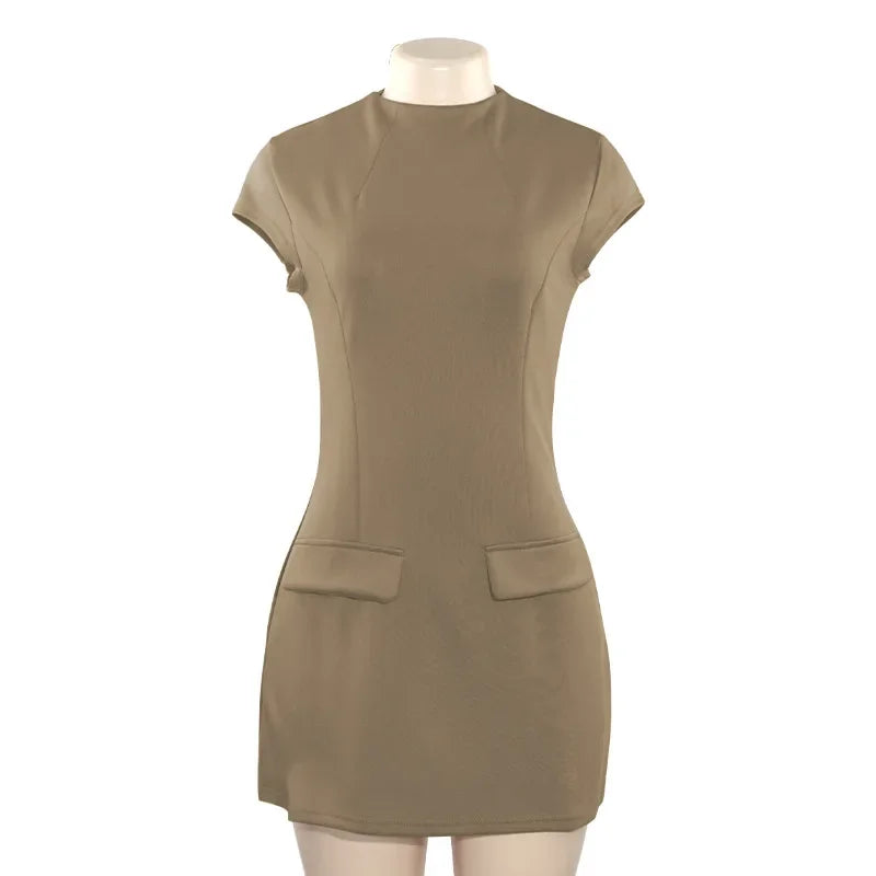 Fashion Patchwork Bandeau Mini Dress For Women Sleeveless High Waist Slim Elegant Backless Dress Casual Solid Dress 2024