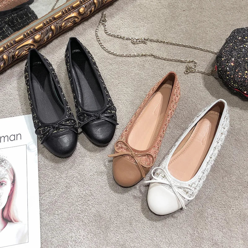 Fashion Slip on Flat Shoes Women Loafers for Bow Ballet Flats Moccasins Casual Zapatos Mujer Flat Sandals Women Walking Shoes