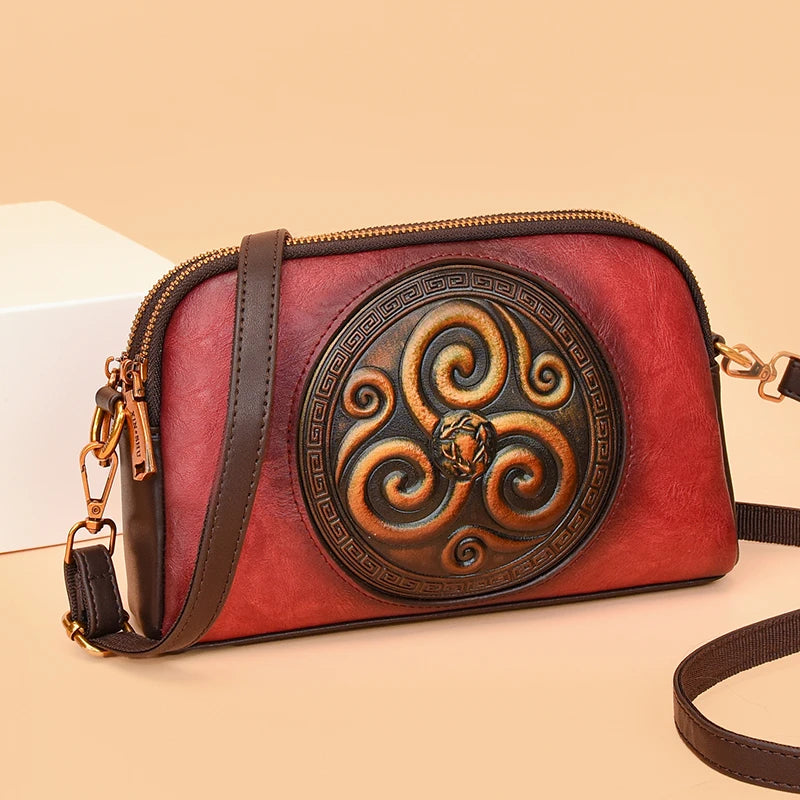 Retro Shoulder Bags for Women Small Bag Luxurious Designer Classic Double-layer Pocket 3D Embossed Diagonal Cross Bag Mom Purse
