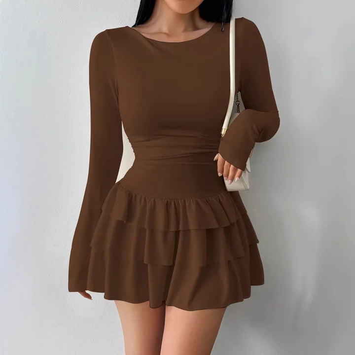 Elegant Fall Winter Women Solid Color Slim Fit Long Sleeve Bodycon Midi Dress Fashion Sexy Party Casual Knit Ruched Stretchy Sex