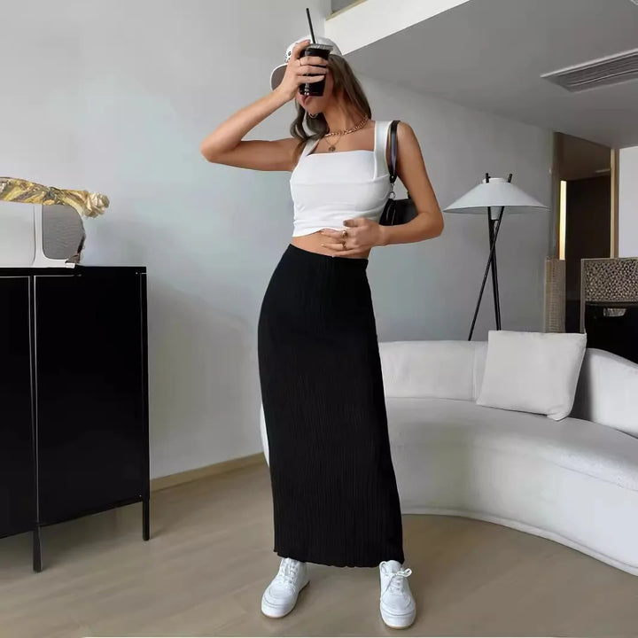 Sexy Bodycon Pencil Skirt High Waist Elastic Waist Spring Summer Casual Midi Skirts Women Fashion
