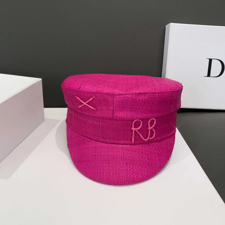 Spring and Summer Cap Newsboy Caps Women Raffia Straw Flat Top Caps