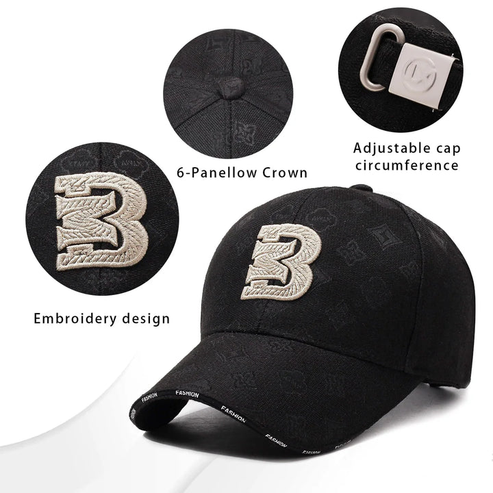 Baseball caps suitable for men and women, fashion sports caps, fashion embroidery, abstract logo, lightweight and portable design