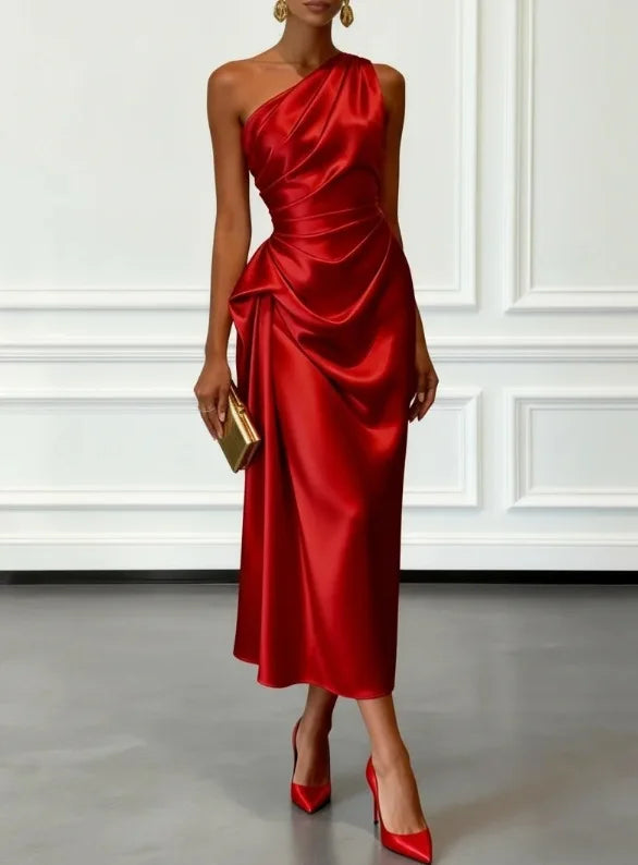 Satin Long Dresses For Women 2026 Summer Slip Midi Dress Woman Sexy Evening Party Dress Sleeveless Female Elegant Dress Vestidos