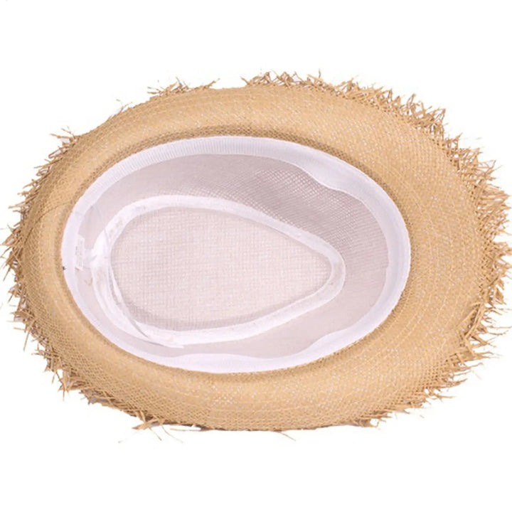 Straw Sun Hat  Casual Breathable Wide Brim Jazz Hat Sun Protection Summer Beach Hat for Travel Outdoor Vacation for Mens Womens