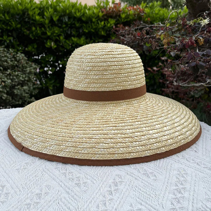 Ladies Straw Hat Sun Fedora Hats Hepburn hat Shiny European American Retro Gold Braided Female Sunshade Flat Sequins Hat gorras