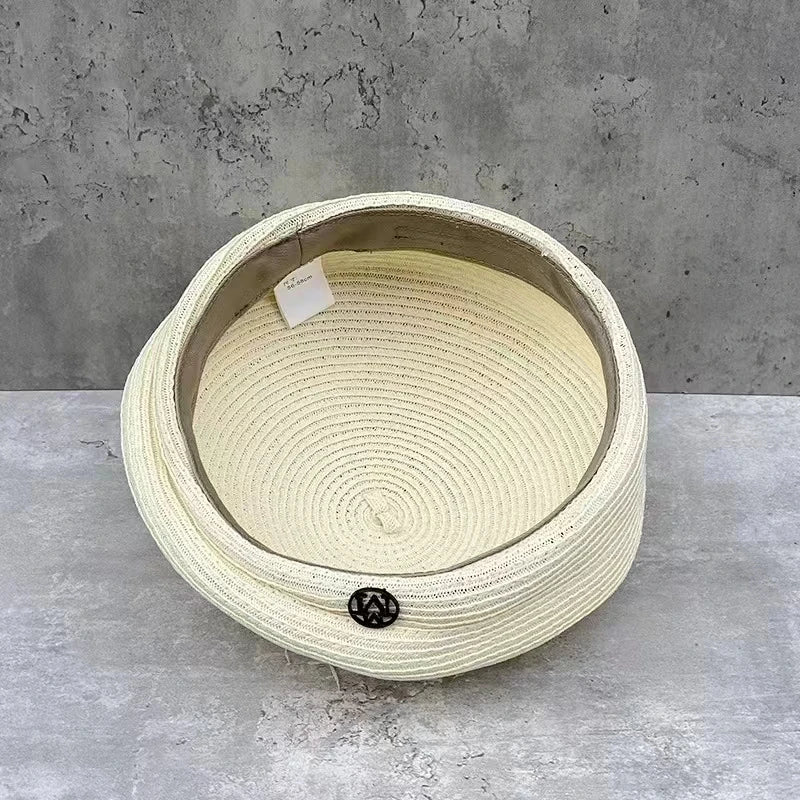 Fashion Summer Celebrity Elegant Stereotype Fine Straw Fedoras Letter Beret Women&