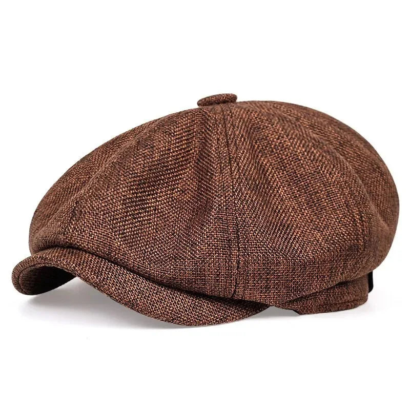 Newsboy Cap for Men Vintage Outfit Cabbage Cap Daily Casual Wear 8 Panel Octagonal Beret City Walk British Style Baker Boy Cap
