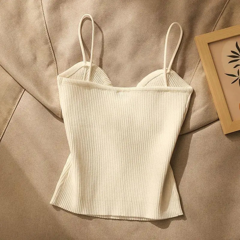 Summer New Knitted Tube Top Strap Vest Women&
