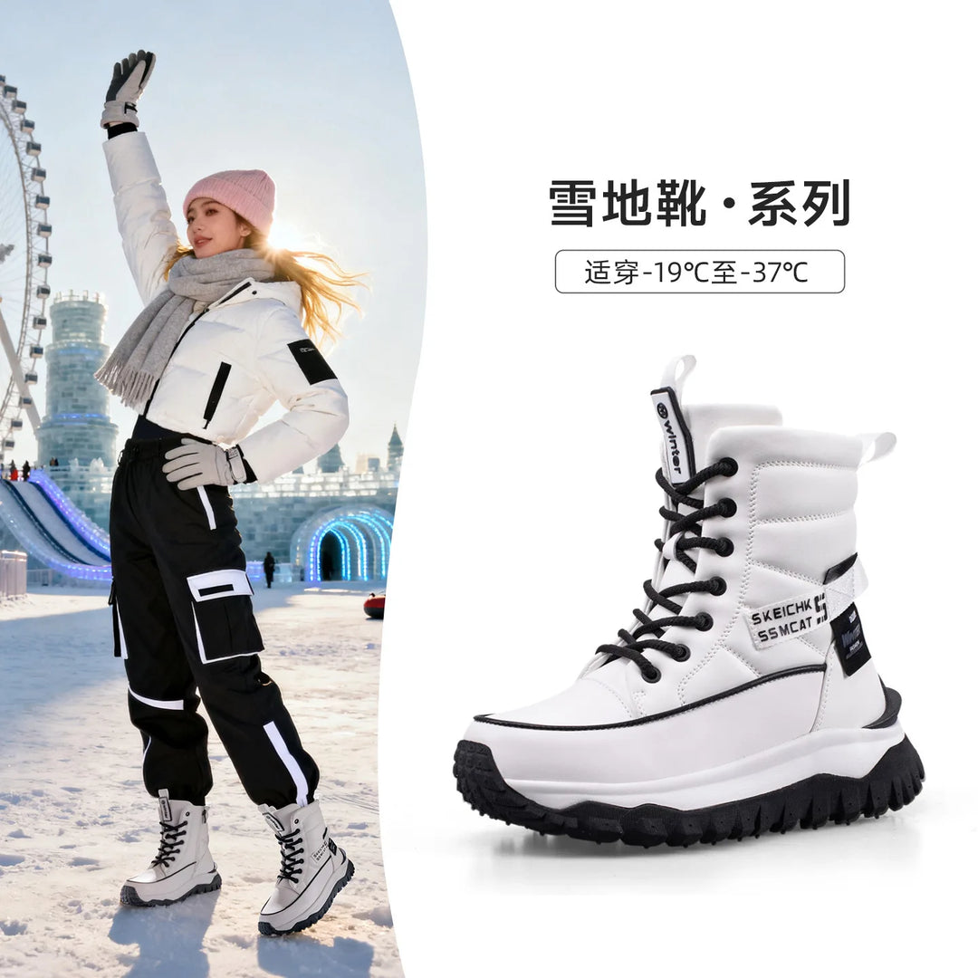 Winter Women Snow Boots 2026 New Non-Slip Waterproof Winter Boots Warm Thickened Shoes Outdoor Climbing Travel Cold Proof Boots