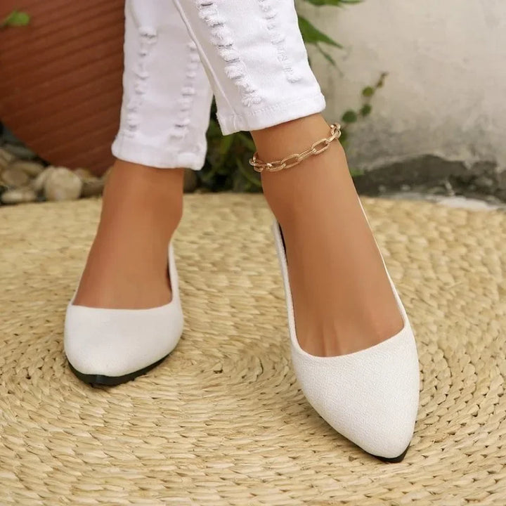 Women Pointed Toe Ballet Flats, Slip‑On Casual Flat Shoes, Multiple Bright Colors Available