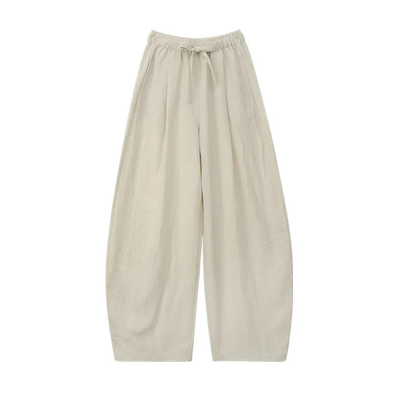 Linen Wide Leg Pants Women Summer Lightweight High Waist Loose Fit Flowy Casual Trousers