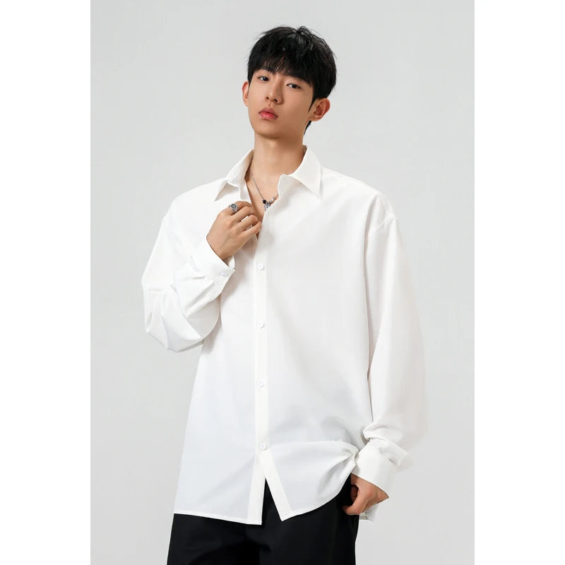 Mens Shirts Men Clothing Shirt Big Size Simple Design Long Sleeve Casual Comfortable Fashion Fit Large Tall Gentlemen
