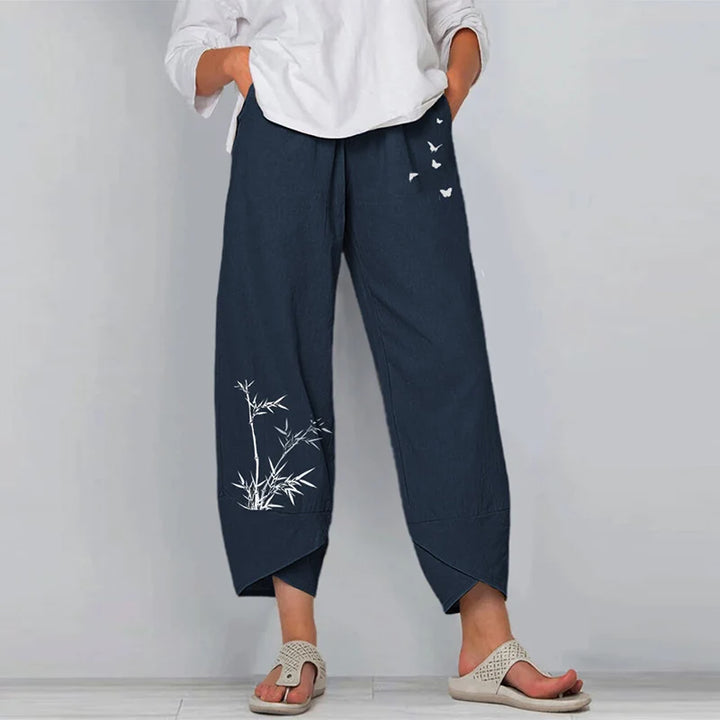 Women Summer Cotton Linen Pants Casual Baggy Harem Pants  Solid Color Elastic Waist Wide Leg Pants Female Loose Trousers  S-5XL