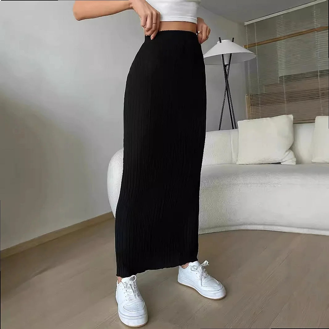 Sexy Bodycon Pencil Skirt High Waist Elastic Waist Spring Summer Casual Midi Skirts Women Fashion