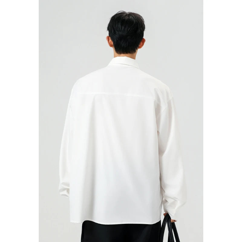 Mens Shirts Men Clothing Shirt Big Size Simple Design Long Sleeve Casual Comfortable Fashion Fit Large Tall Gentlemen