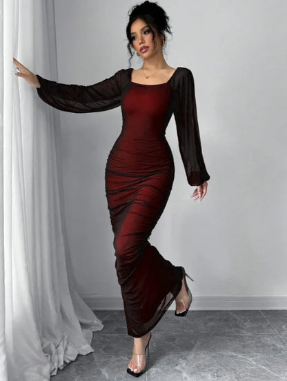 The Popular Western-Style Women'S Dresses Include Square-Neck, Elegant, And Sexy Slim-Fit Dresses, Wear Exude A High-End Vibe