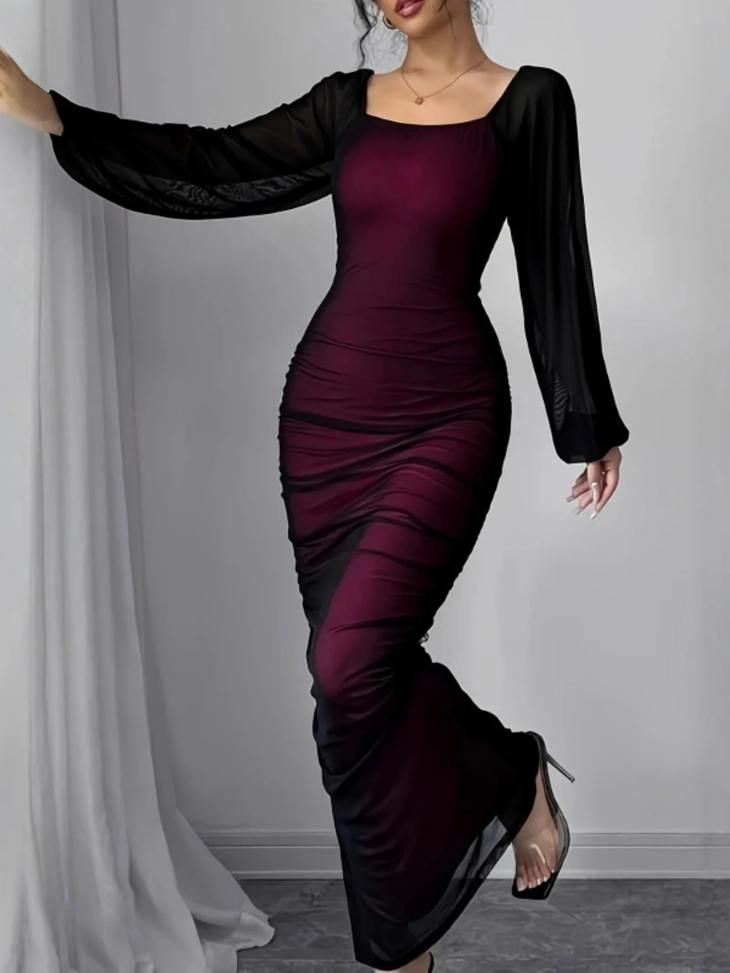 The Popular Western-Style Women'S Dresses Include Square-Neck, Elegant, And Sexy Slim-Fit Dresses, Wear Exude A High-End Vibe