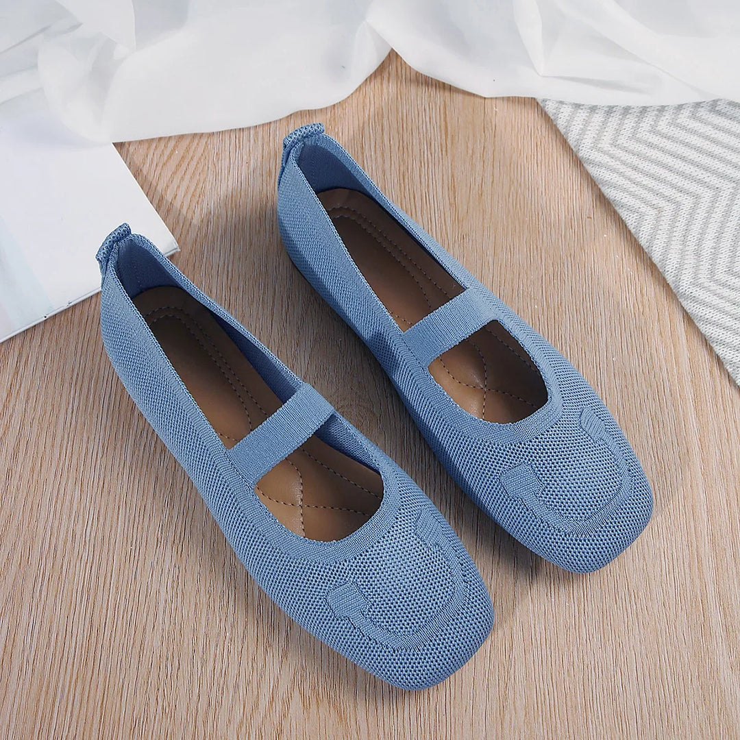 Women Flats Fashion Shallow Mouth Single Shoe Designer Square Toe Casual Flat Shoes Soft Comfortable Ballet Flat Shoes for Women