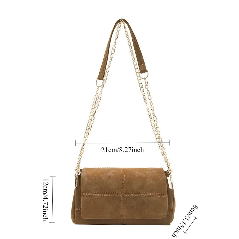 Women Crossbody Bags Fashion Vintage Chain Relaxed and Fashionable Simple Shoulder Bag Large Capacity Commuting Bags for Ladies
