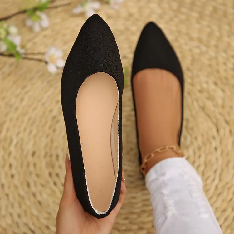 Women Pointed Toe Ballet Flats, Slip‑On Casual Flat Shoes, Multiple Bright Colors Available