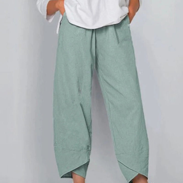 Women Summer Cotton Linen Pants Casual Baggy Harem Pants  Solid Color Elastic Waist Wide Leg Pants Female Loose Trousers  S-5XL