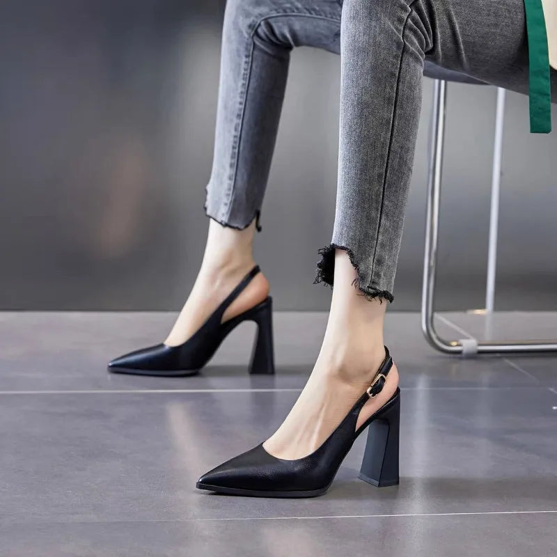 High-quality fashionable pointed-toe high heels. Summer halter-style high-heeled sandals Elegant formal ladies&