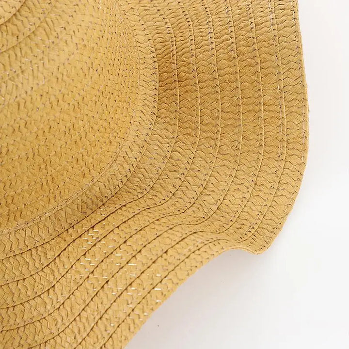 Wide Brim Straw Sun Hat for Women 2024 Wavy Edge Fashionable Design Perfect for Beach Seaside Vacation
