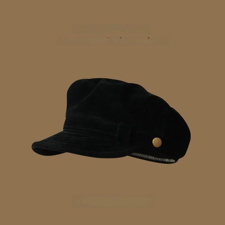 Retro Navy Style Suede Newsboy Cap Men Women Autumn Winter Casual Flat Top Painter Hat
