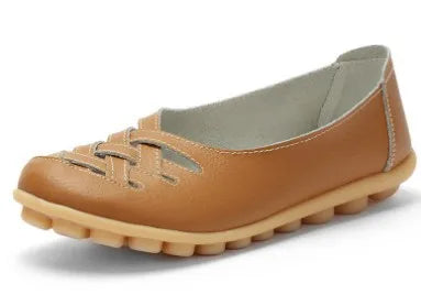 Flats for Women Comfortable Genuine Leather Flat Shoes Woman Slipony Loafers Ballet Shoes Female Moccasins Big Size 34-44