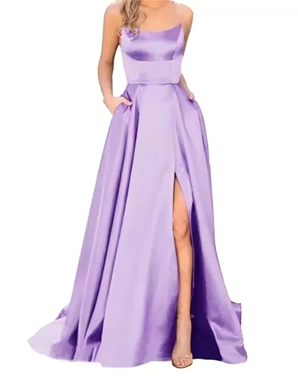 Satin Beach Maxi Women Dress for Christmas Sexy Side Slit Adjustable Straps Evening Prom Dress Cheap Bridesmaid Dresses Sexy cam