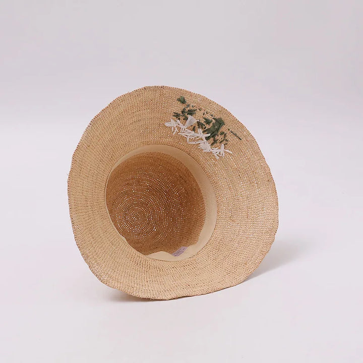 Raffia Straw Hats for Female Summer Version of The Sunscreen Wide Brim Beach Seaside Vacation Foldable Sun Cap Sombrero Hombre