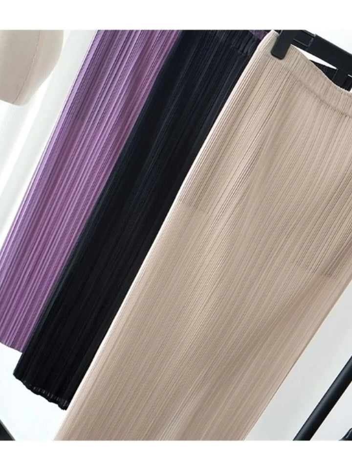 High Waist Pleated Skirt Women&