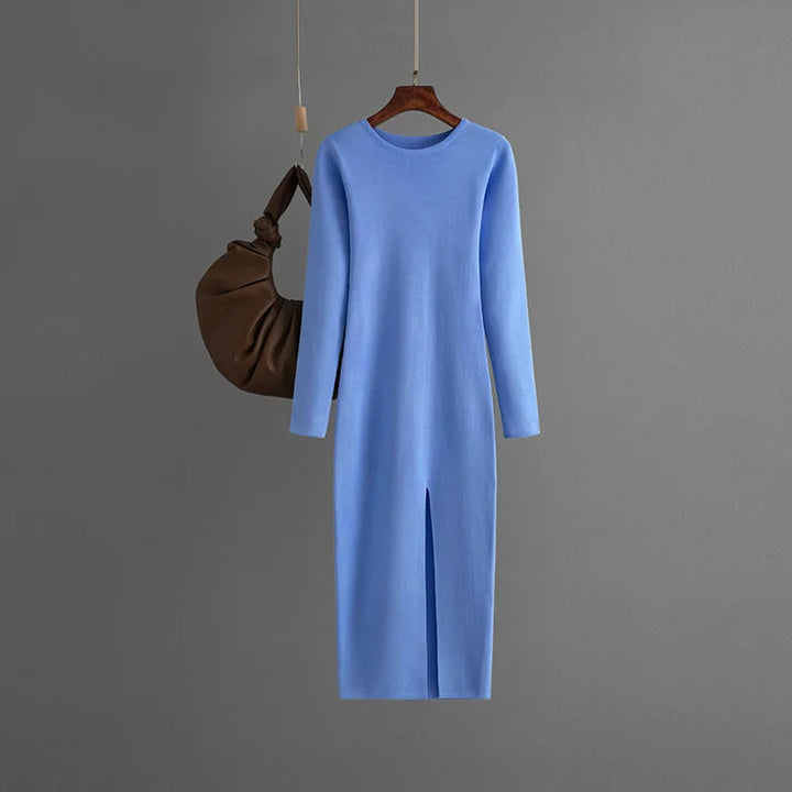 Elegant Dress Autumn Winter New Slim Fit Knitted Dress for Women Inner Wear and Outer Wear Long Sleeve Tight Hip Sweater Dress