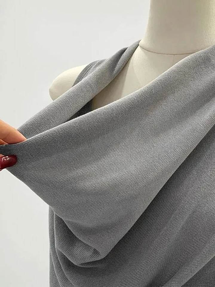 Cowl Neck Elegant Summer Women Top Sleeveless Halter Neck Tank Top Laced Ice Silk Knit Backless Sexy Basic Tees Blouse