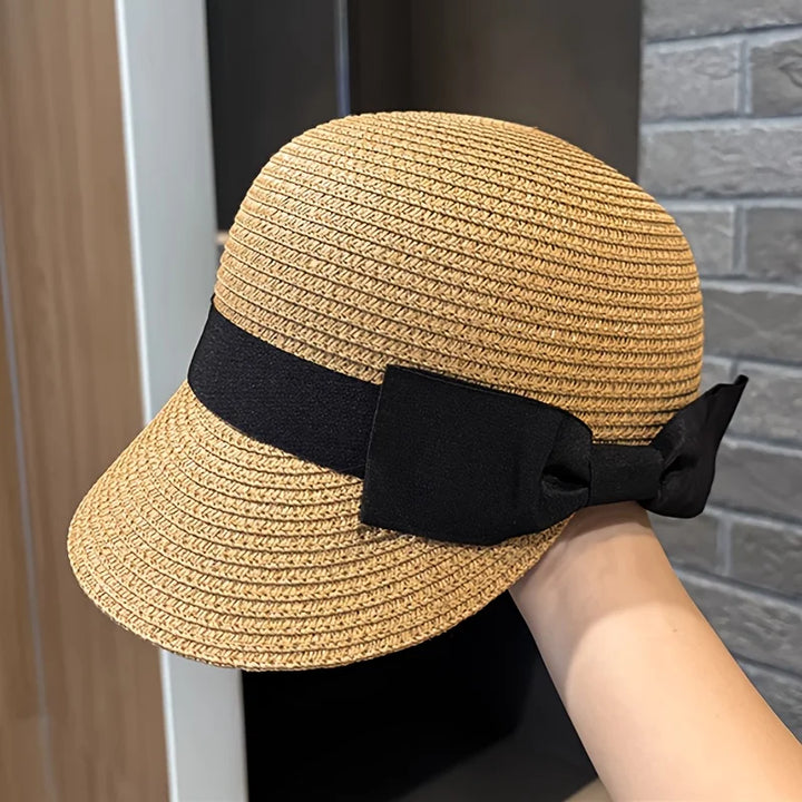 Fashion Women Straw Hat Fedora Summer Sun Protection Anti-Sunshine Horse Riding Cap Reduces Facial Age Peaked Caps