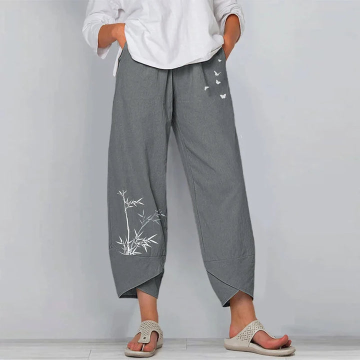 Women Summer Cotton Linen Pants Casual Baggy Harem Pants  Solid Color Elastic Waist Wide Leg Pants Female Loose Trousers  S-5XL