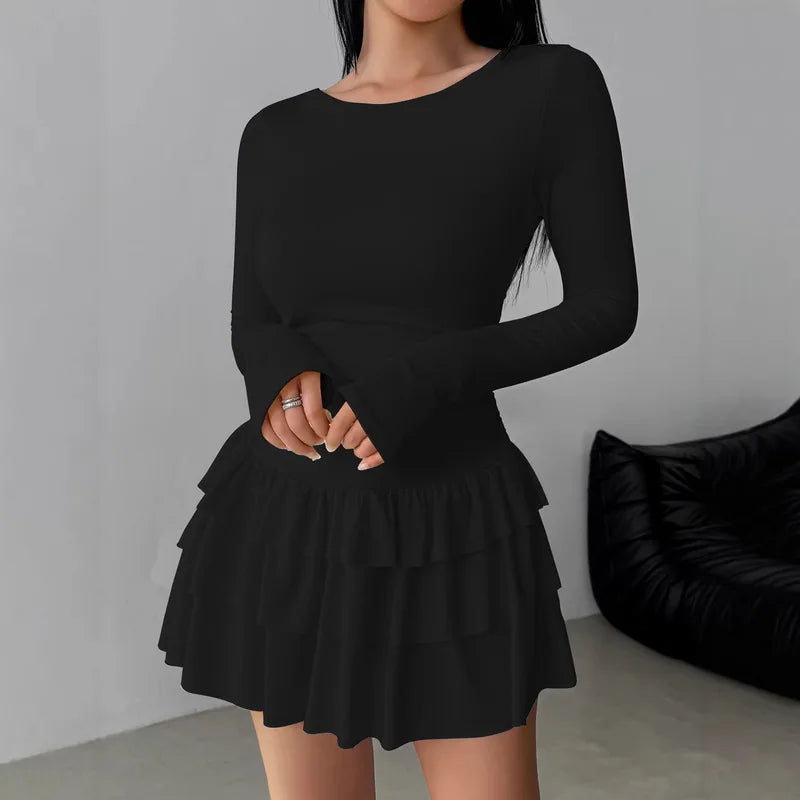 Elegant Fall Winter Women Solid Color Slim Fit Long Sleeve Bodycon Midi Dress Fashion Sexy Party Casual Knit Ruched Stretchy Sex