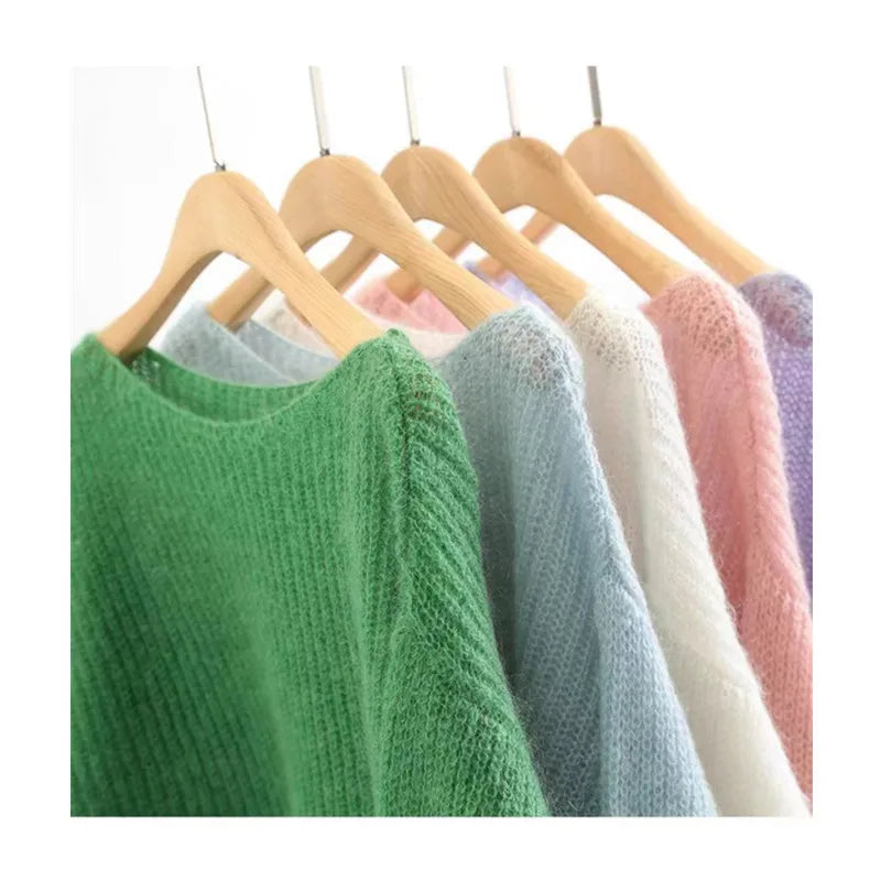 Rib Knit Pullover Sweater for Women Chunky Loose-fit Drop Shoulder Boat Neck Plain Jumper Blouse Cozy Knitwear Spring Autumn