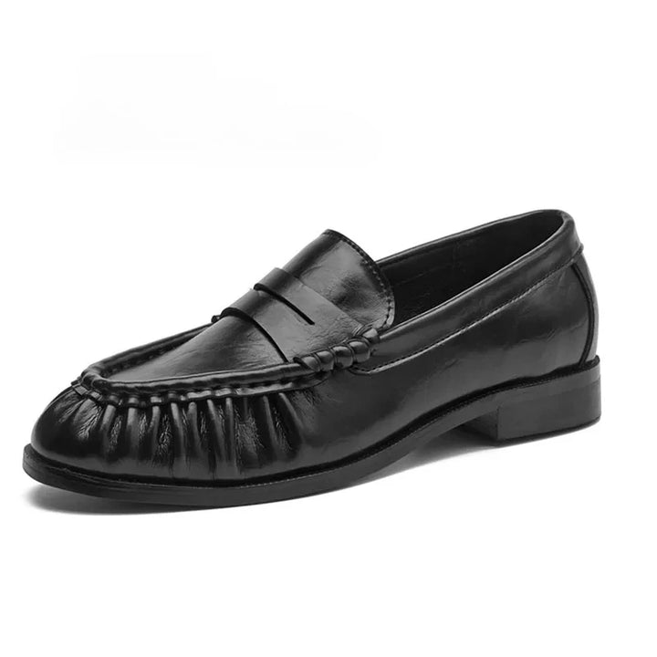Lady Loafers 2026 Model Handcrafted Retro Pleated Single Shoes for Women, Women&