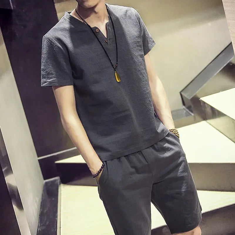 Linen Cotton T-shirt Men&