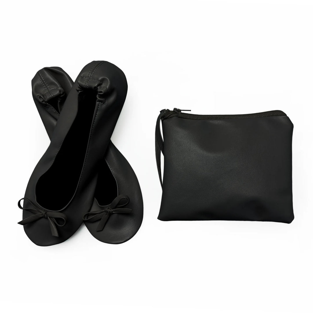 Foldable Ballet Flats Women Soft Portable Fold Up Travel Slip On Shoes Lightweight Fold Mini Flat Shoes with Carry Bag