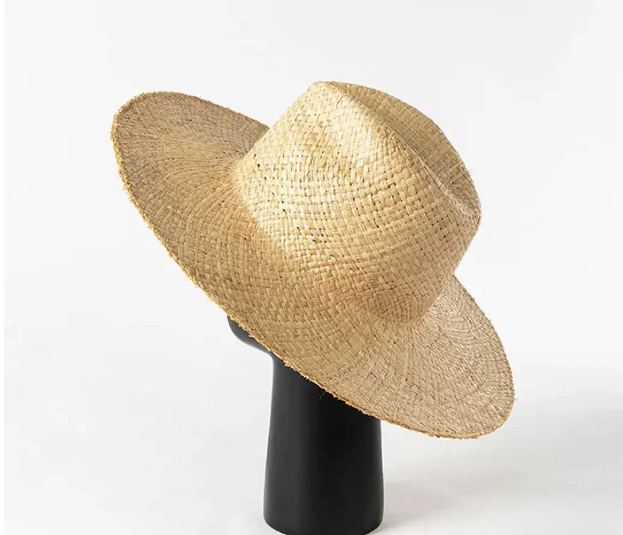 2023 New Raffia Jazz Straw Hats For Women Men Luxury Handmade Wide Hat Panama Beach Vintage Summer Sun Hats Designer Hats