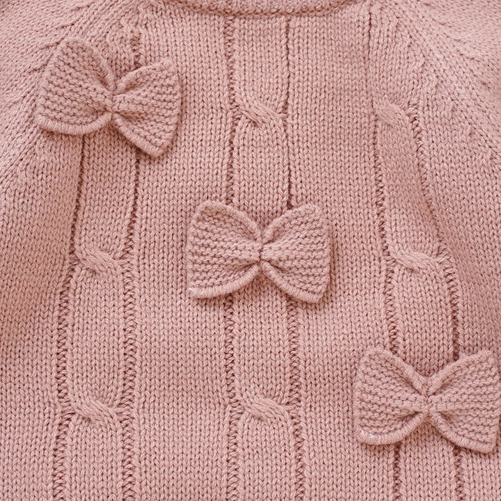 Winter Warm Knitted 2 Piece Set for Toddler Girls Cotton Full Sleeve Sweater+Trousers Outfits Pink Outwear Infant Knitwear Suits
