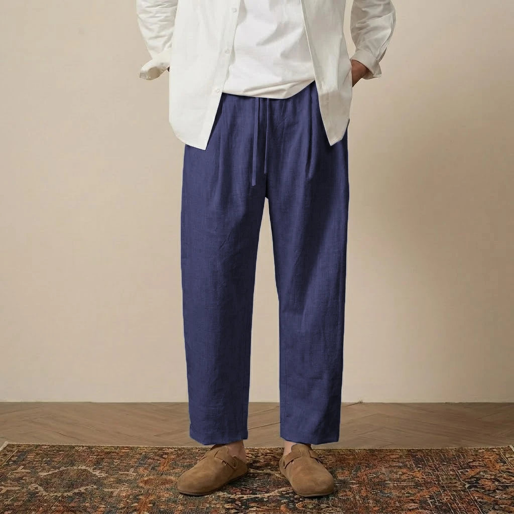 Mens Casual Cotton Harem Pants Breathable Solid Color Baggy Trousers Jogging Fitness Streetwear Work Sweatpants for Men Pants