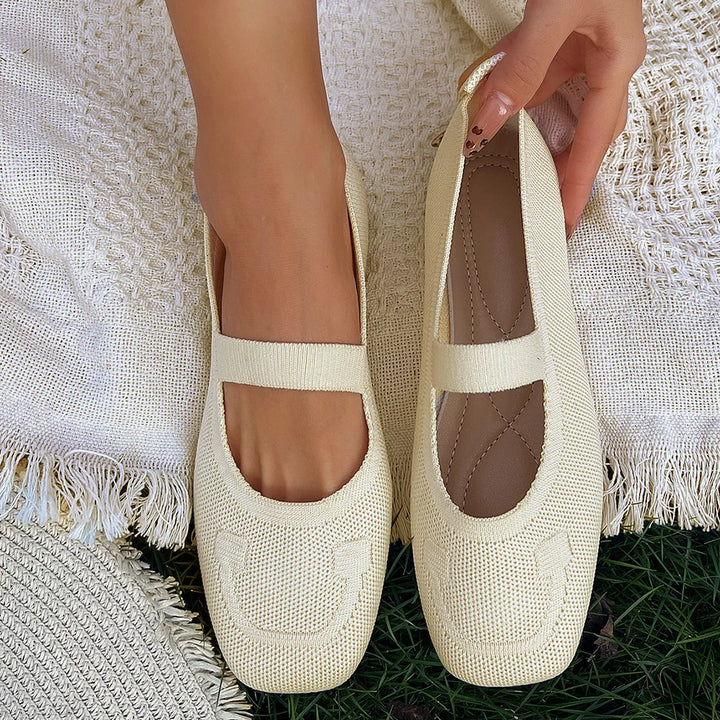 Women Flats Fashion Shallow Mouth Single Shoe Designer Square Toe Casual Flat Shoes Soft Comfortable Ballet Flat Shoes for Women