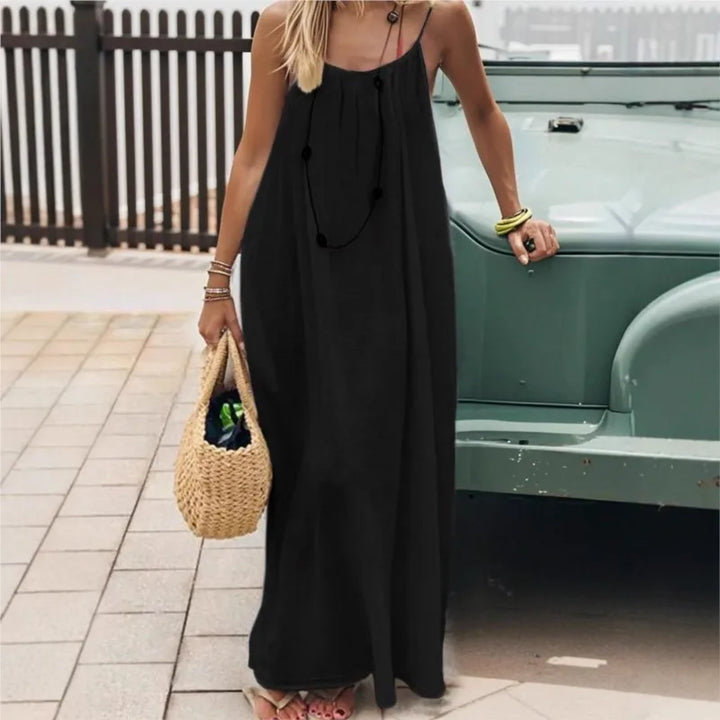 Casual Dress Maxi Dresses 2026 Woman Vestidos Simple Style Home Clothing Homewear Loose Comfortable Solid Color Sling Backless