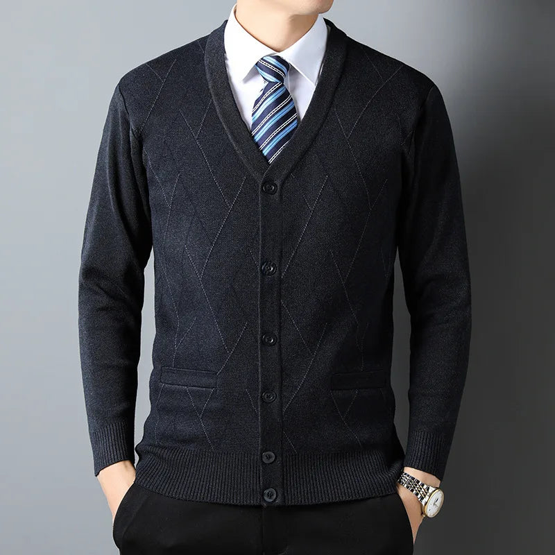 2026 Autumn and Winter Knitted Cardigan V-neck Sweater Jacket Casual Outerwear Long-sleeved Sweater