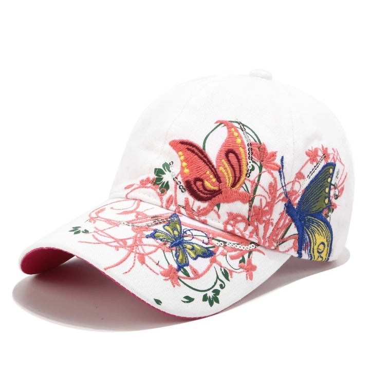Cute Baseball Cap for Women Butterfly Embroidered Cotton Snapback Hats Girls Outdoor Casual Sun Protection Gorras Running Bonnet